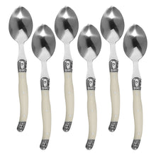 Load image into Gallery viewer, Stainless Steel Knife, Fork and Spoon Set White Plastic Handle Steak Knife Steak Fork Spoon Steak Western Tableware
