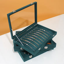 Load image into Gallery viewer, Jewelry Display Box Flip with Lid Transparent Jewelry Box Necklace Ring Storage Box

