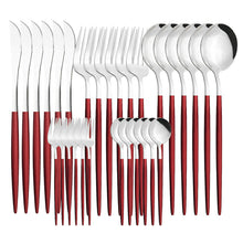 Load image into Gallery viewer, Stainless Steel Tableware Knife, Fork and Spoon 30-Piece Set Hotel Portugal Knife, Fork and Spoon Fruit
