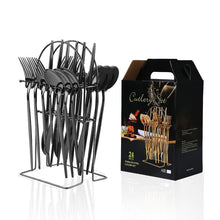 Load image into Gallery viewer, Stainless Steel Tableware Knife, Fork and Spoon Suit New Western Food/Steak Knife, Fork and Spoon 24-Piece Set
