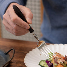 Load image into Gallery viewer, 304 Stainless Steel Tableware with Black Wooden Handle Suit Party Tableware
