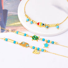 Load image into Gallery viewer, Ornament Cartoon Animal Bracelet Golden Lucky Beads Lucky Elephant Turtle Pendant Titanium Steel Bracelet Does Not Fade
