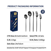 Load image into Gallery viewer, Product Stainless Steel Tableware 20-Piece Set Gold Plated Portugal Knife, Fork and Spoon
