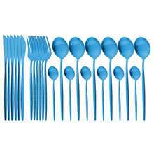 Load image into Gallery viewer, Matte Portugal Stainless Steel Knife, Fork and Spoon Western Food/Steak Knife and Fork Dessert Spoon Fork Tableware
