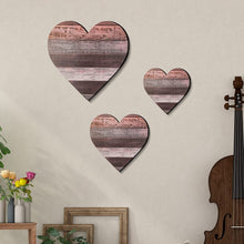 Load image into Gallery viewer, 3pcs/Set Heart-Shaped Bedroom Decoration Wall Crafts Wooden Board Creative Home Decorations Wooden Country Heart-Shaped   Pendant

