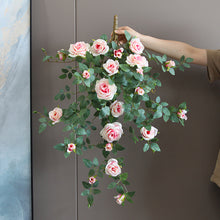 Load image into Gallery viewer, Artificial Rose Vine Indoor Home Decoration Fake Flower Rattan Wall Hanging Green Plant

