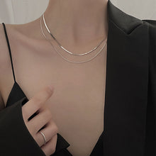 Load image into Gallery viewer, Double-Layer Twin Necklace Ins Cold Style Necklace Simple Sterling Silver Necklace Women's Clavicle Chain
