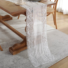 Load image into Gallery viewer, French Romantic White Black Lace Table Runner Wedding Decoration Tablecloth
