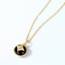 Load image into Gallery viewer, Women's Women's Pendant Clover Black Agate Silver S925 Silver Plated Clover Necklace Pendant for girls
