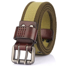 Load image into Gallery viewer, Thick Canvas Men's Double Pin Buckle Belt Jeans Casual Inner Belt

