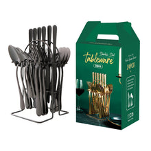 Load image into Gallery viewer, Stainless Steel Tableware Set Western Tableware Knife, Fork and Spoon 24-Piece Set
