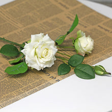 Load image into Gallery viewer, 3 Heads Laminated Curling Artificial Rose Home Decoration Desktop Simulation Flower
