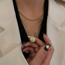 Load image into Gallery viewer, Titanium Steel Double-Layer Necklace Women's All-Matching Graceful Sweater Chain Design Sense Advanced Clavicle Chain
