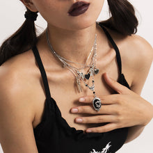 Load image into Gallery viewer, Dark Punk Necklace Set Heart Wings Pendant Neck Accessories Sword-Shaped Halloween Necklace
