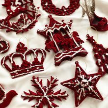 Load image into Gallery viewer, Flocking material Christmas pendant Holiday decoration Snowflake pendant Christmas tree pendant
