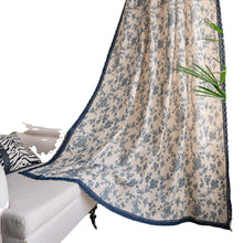 Load image into Gallery viewer, Blue Rose Flower Half Shade Cotton Linen Kitchen Curtain Printed Bedroom Curtain
