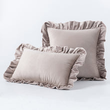 Load image into Gallery viewer, Ruffled Solid Color Pillow Cover Velvet Sofa Home Soft Backrest Cushion Cover
