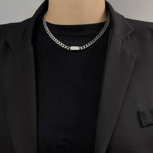 Load image into Gallery viewer, INS Fashion   Hip Hop Necklace Fashion Men and Women Short Necklace Titanium Steel Metal Personality Simple Clavicle Chain
