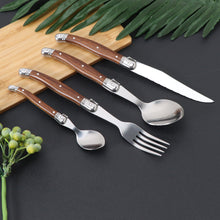 Load image into Gallery viewer, 3pcs/Set 4pcs/Set Wood Grain Stainless Steel Tableware Knife, Fork and Spoon Daily Household Tableware Suit
