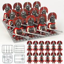 Load image into Gallery viewer, 12pcs/Set Ancient Roman Soldiers Medieval Corps Children Assembling Building Blocks Small Particle Toy Spear Weapon Pieces
