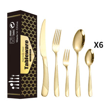 Load image into Gallery viewer, Tableware Set Star Diamond Series Western Food Knife, Fork and Spoon Five Main Pieces 30-Piece Set Steak Knife

