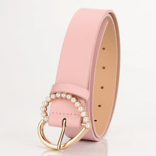Load image into Gallery viewer, Sweet Inlaid Pearl Peach Heart Buckle Dress Decoration Belt Cute Student Jeans Strap

