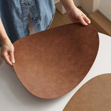 Load image into Gallery viewer, Double-sided leather placemat teacup mat waterproof and oil-proof dining table mat western restaurant thermal insulation mat meal bowl mat coaster
