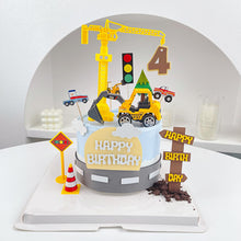 Load image into Gallery viewer, 10pcs/Set Engineering Vehicle Cake Decoration Children Happy Birthday Plug-in Cartoon Cake Decoration Accessories
