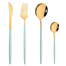 Load image into Gallery viewer, Stainless Steel Tableware Portugal Steak Knife and Fork Portable Ins Hotel Western Style Golden Western Food Knife and Fork
