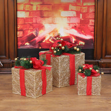 Load image into Gallery viewer, 3pcs/Set Christmas LED Luminous Gift Box DIY Gift Decoration Ornament
