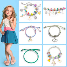 Load image into Gallery viewer, 165PCs Beaded Unicorn Children's Bracelet Handmade DIY Rubber Headband Head Rope
