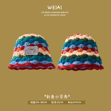 Load image into Gallery viewer, Winter colorful christmas hat vintage knitted wool hat warm plush bucket hat
