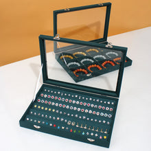 Load image into Gallery viewer, Jewelry Display Box Flip with Lid Transparent Jewelry Box Necklace Ring Storage Box
