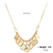 Load image into Gallery viewer, Women's Mystic Coin Diamond-Embedded Embossed Pendant Bib Necklace
