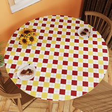 Load image into Gallery viewer, White Simple Table Mat Waterproof Oil-Proof round Leather Tablecloth Household PVC Leather round Tablecloth
