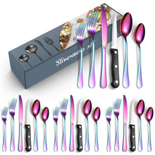 Load image into Gallery viewer, Set Stainless Steel 24-Piece Set 6-Piece Set Creative Western Food Steak Knife, Fork and Spoon
