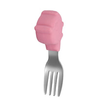 Load image into Gallery viewer, Baby Fork and Spoon Integrated Silica Gel Sucker Toddler Feeding Dinner Plate Children Tableware
