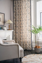 Load image into Gallery viewer, Blue Rose Flower Half Shade Cotton Linen Kitchen Curtain Printed Bedroom Curtain
