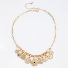 Load image into Gallery viewer, Women's Mystic Coin Diamond-Embedded Embossed Pendant Bib Necklace
