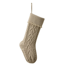 Load image into Gallery viewer, Christmas party decorations wool socks Christmas candy bag pendant love fringed socks
