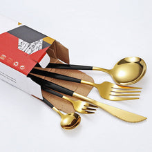 Load image into Gallery viewer, Stainless Steel Tableware Portuguese Knife and Fork 30-Piece Set Western Food Golden Steak Knife, Fork and Spoon Light Luxury Gift Set
