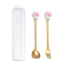 Load image into Gallery viewer, Q Christmas Dessert Spork Set Cute Doll Dessert Spoon Cartoon Tableware Fruit Fork Portable Coffee Spoon
