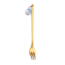 Load image into Gallery viewer, Christmas Gift Creative Ins Stirring Spoon Santa Claus Spoon Elk Fruit Fork
