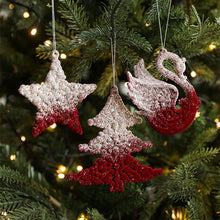 Load image into Gallery viewer, Christmas tree decoration pendant, elk pendant, flocking ornament, Christmas supplies
