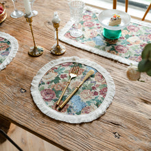 Load image into Gallery viewer, Tassel round flower placemat table towel kitchen table cloth decoration dining room long table mat
