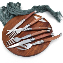 Load image into Gallery viewer, Direct Selling Stainless Steel Steak Knife and Fork Rosewood Wooden Handle Steak Knife and Fork Set
