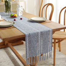 Load image into Gallery viewer, Hand-Woven Table Runner Hollow Tassel Table Flag American Style Country Style Meal Solid Color Tablecloth Table Towel
