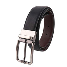 Load image into Gallery viewer, Convenient Rotating Pin Buckle Pu Belt Men's Business Litchi Pattern Two-Color Belt
