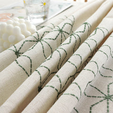Load image into Gallery viewer, Tablecloth Rhombus Geometric Embroidery Imitation Cotton Linen Rectangular Dining Table
