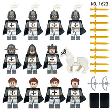 Load image into Gallery viewer, Mini Medieval Soldier Cartoon Figures-Doll Knight Corps Doll Model White Horse Black Shield Accessories

